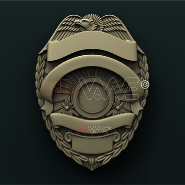 POLICE BADGE 3D STL 3DWave